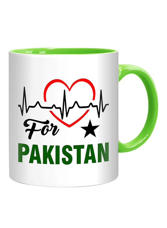Fm Styles Heart Beats For Pakistan Mug White/Green/Black - Image 1