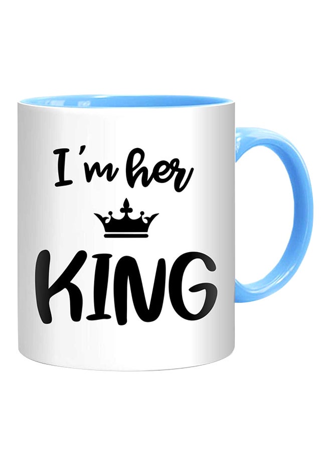 إف إم ستايلز مج مطبوع عليه I'm Her King أبيض / أسود / أزرق 10Ø³Ù†ØªÙŠÙ…ØªØ± - Image 1