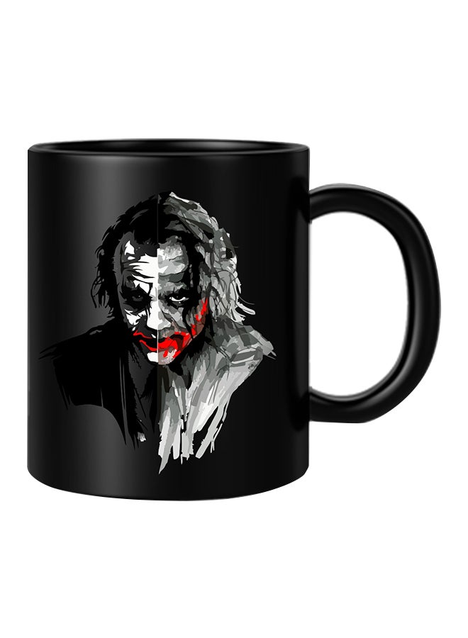 Fm Styles - Joker Face Printed Mug Grey/Black/Red 10centimeter - Image 1