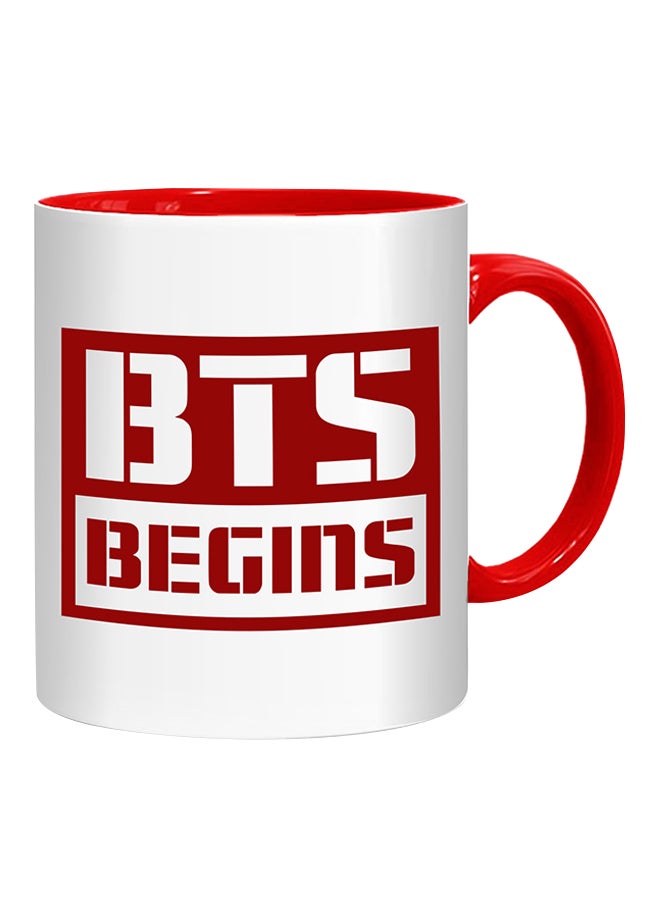 Fm Styles BTS Begins Quality Mug White/Red 10centimeter - Image 1
