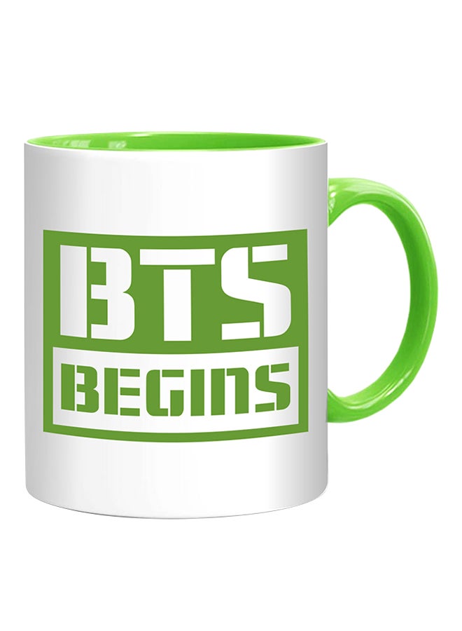 Fm Styles BTS Begins Quality Mug White/Green 10centimeter - Image 1