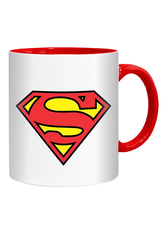 Fm Styles - Cool Superman Logo Printed Mug Yellow/White/Red 10centimeter - Image 1