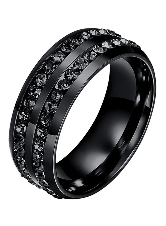 ROMAD - Stone Embellished Titanium Wedding Band - Image 1