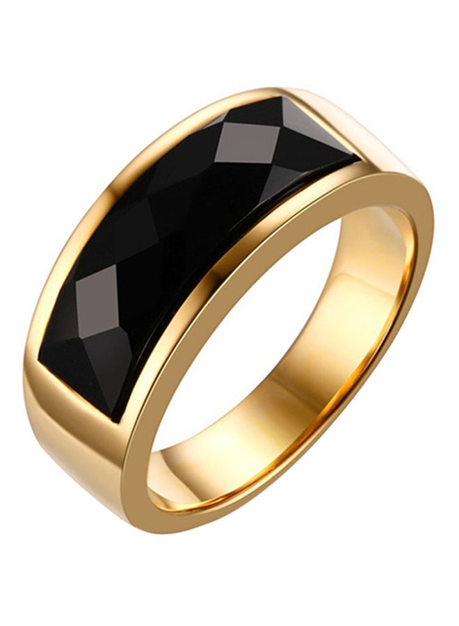 ROMAD - Stone Embellished Titanium Wedding Band - Image 1