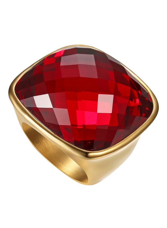 ROMAD - Stone Embellished Titanium Signet Ring - Image 1