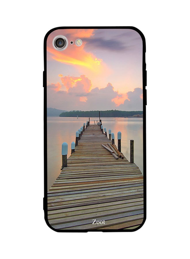 Zoot Thermoplastic Polyurethane Protective Case Cover For Apple iPhone 8 Sea Way Wooden