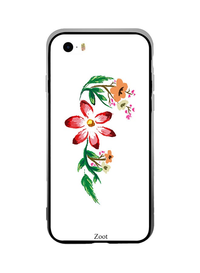 Thermoplastic Polyurethane Protective Case Cover For Apple iPhone SE Floral Green Red