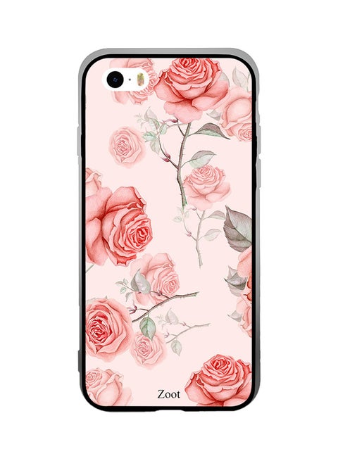 Thermoplastic Polyurethane Protective Case Cover For Apple iPhone SE Peach Roses Thorns