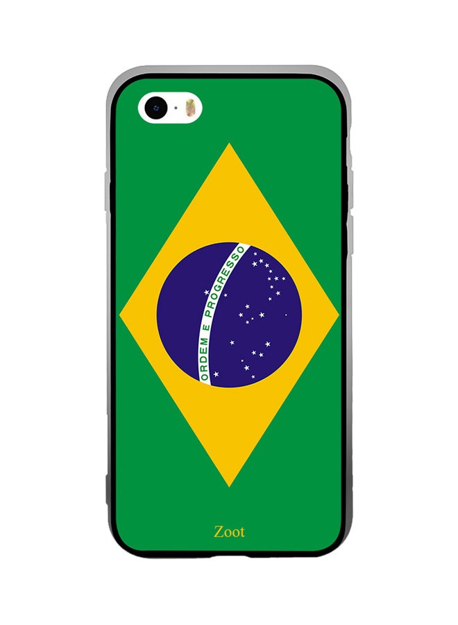 Thermoplastic Polyurethane Protective Case Cover For Apple iPhone 5S Brazil Flag