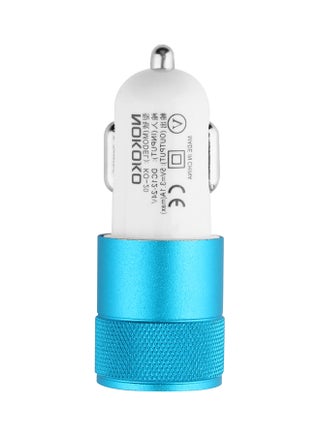 2-Port Bullet Shape Socket Dual USB Charger For Mobile Phones White/Blue - v1531890206/N13244301A_1