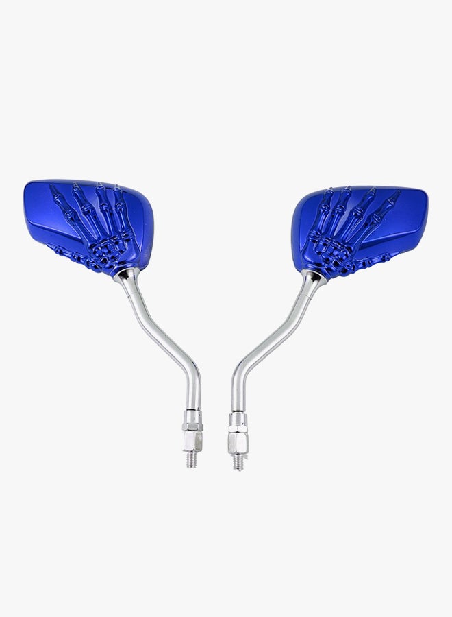 OUTAD 2-Piece Left Right Skeleton Skull Rearview Mirrors For Motorcycle  - Image 2