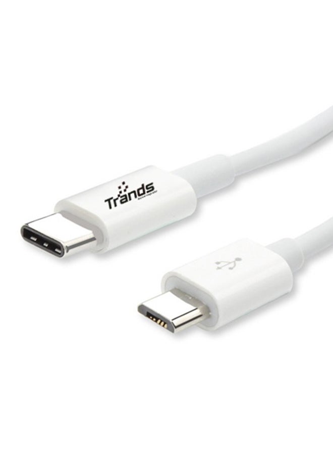 Trands Type-C Micro USB Cable White 