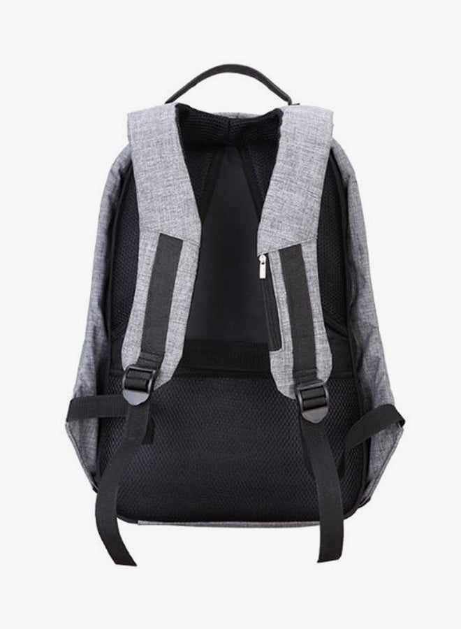 Anti Theft Backpack With USB Charging Port Grey/Black - Image 2