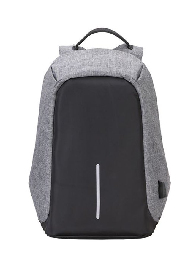 Anti Theft Backpack With USB Charging Port Grey/Black - Image 1