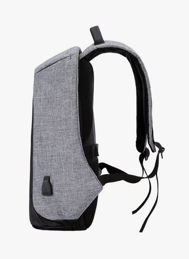 Anti Theft Backpack With USB Charging Port Grey/Black - Image 4