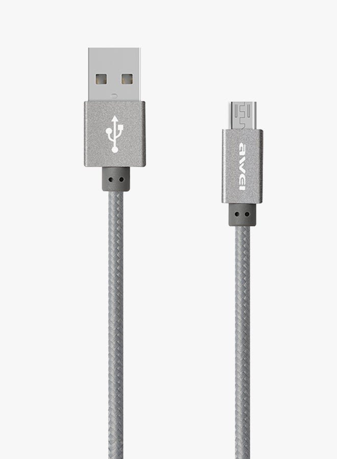 Awei Micro USB Data Charging Cable Grey - Image 2