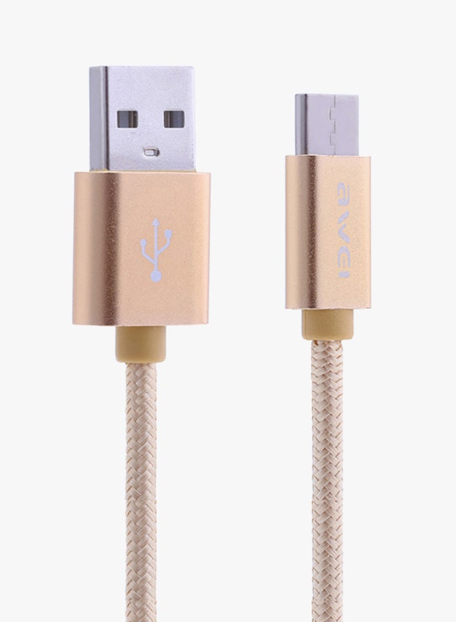 Awei Type-C Data Charging Cable Gold - Image 2