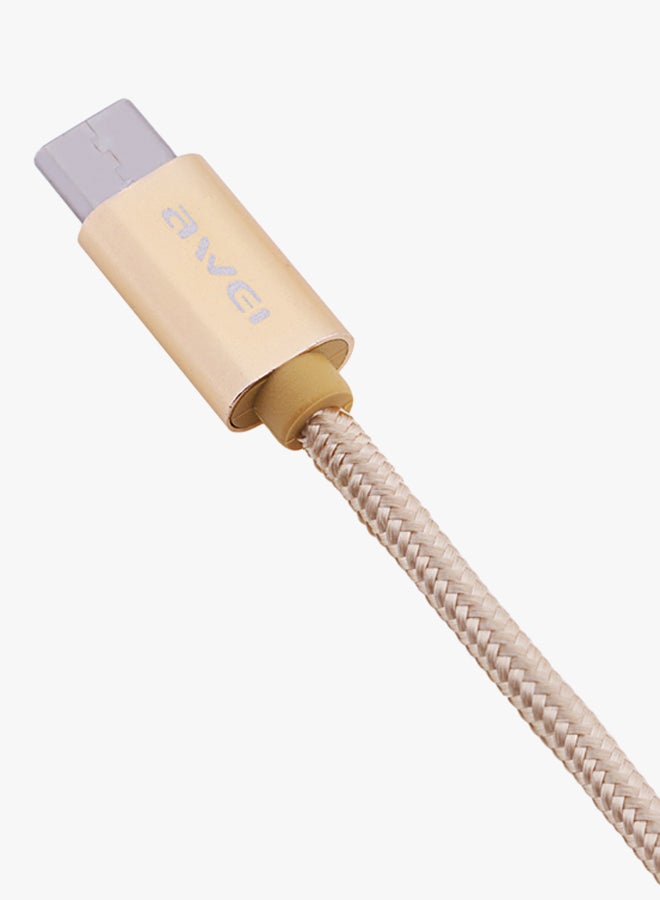 Awei Type-C Data Charging Cable Gold - Image 4