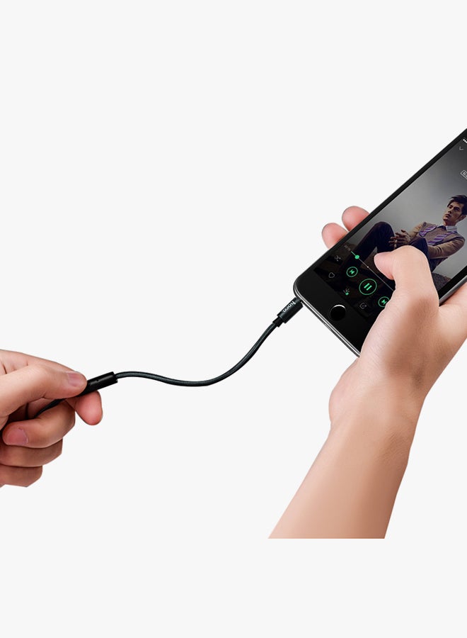 Hoco 3.5mm Male To Male Aux Audio Cable With Microphone Deep Grey - Image 5