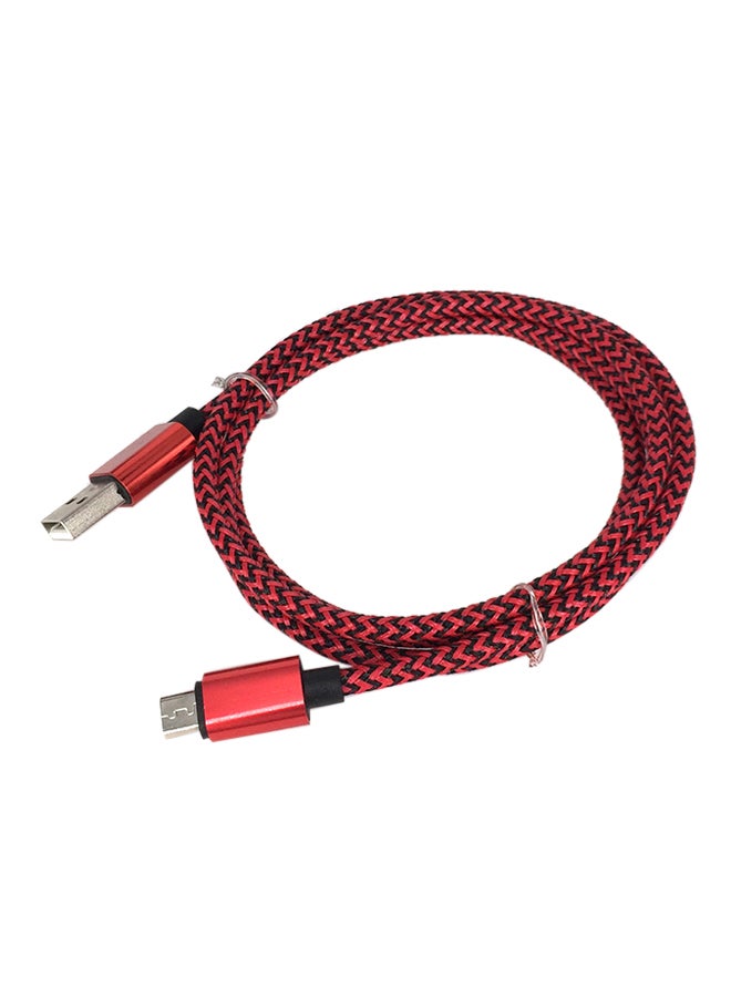 مايكرو كابل USB أحمر وأسود - Image 1