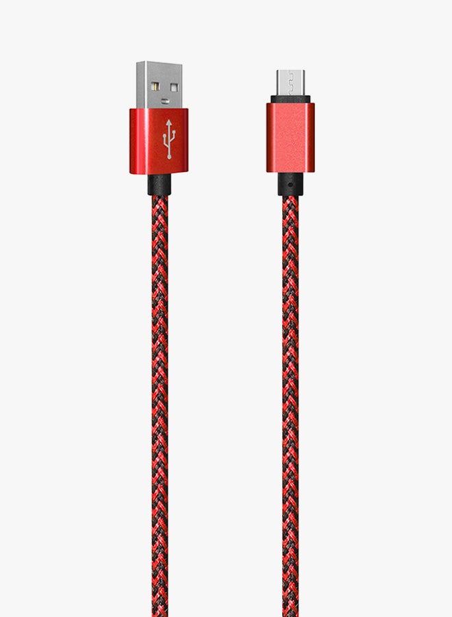 مايكرو كابل USB أحمر وأسود - Image 3