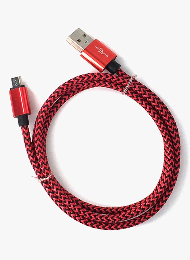 مايكرو كابل USB أحمر وأسود - Image 2