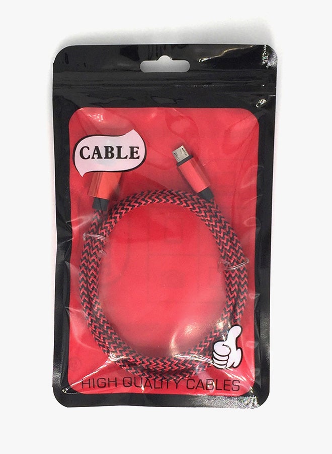 مايكرو كابل USB أحمر وأسود - Image 4