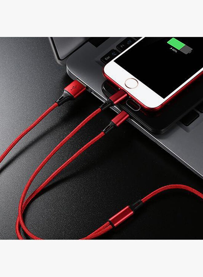 3-In-1 Charging Cable Red - Image 4