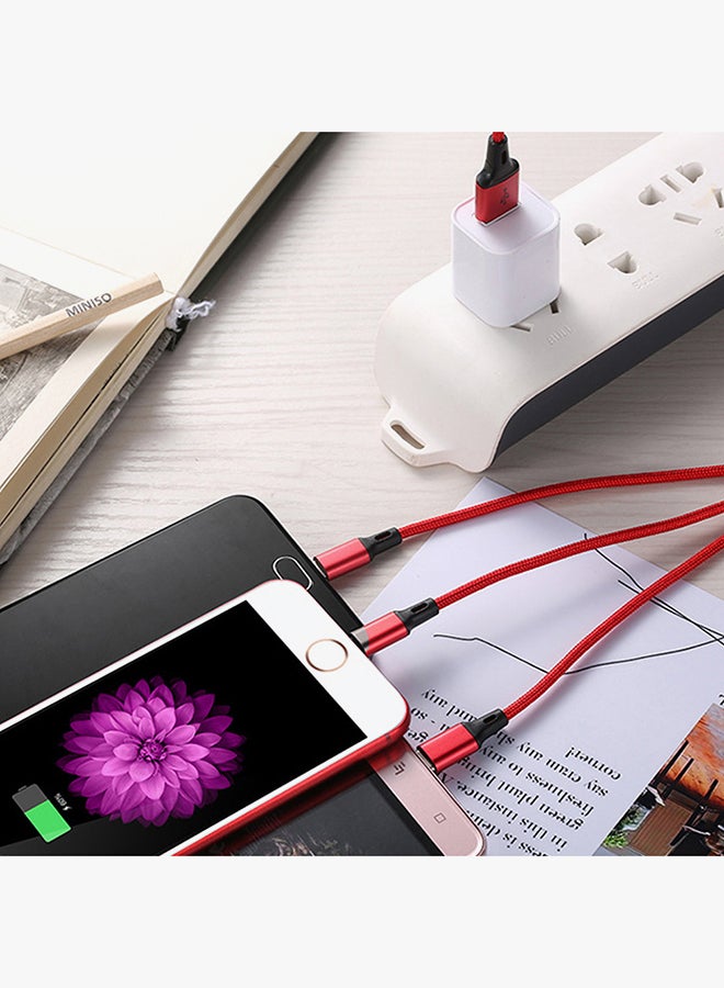 3-In-1 Charging Cable Red - Image 5