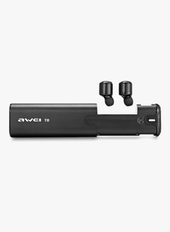 Awei T8 Mini TWS Twins True Wireless Bluetooth V4.2 Earbuds Headset With Charging Base Black  - Image 2