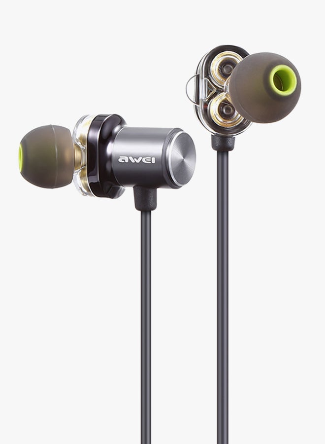 Awei X650BL Magnet Attraction Bluetooth 4.1 Sports Headphones IPX5 Waterproof / Dual Drivers  Gray Black/Grey - Image 2
