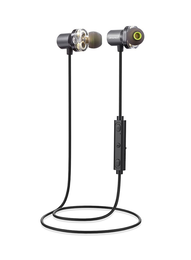 Awei X650BL Magnet Attraction Bluetooth 4.1 Sports Headphones IPX5 Waterproof / Dual Drivers  Gray Black/Grey - Image 1