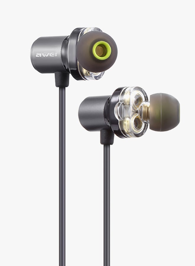 Awei X650BL Magnet Attraction Bluetooth 4.1 Sports Headphones IPX5 Waterproof / Dual Drivers  Gray Black/Grey - Image 3