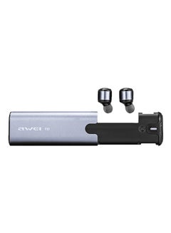 Awei T8 Bluetooth In-Ear Earphones With Charging Base Grey/Black  - Image 1