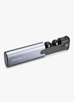 Awei T8 Bluetooth In-Ear Earphones With Charging Base Grey/Black  - Image 3