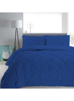 3-Piece Pinch Pleated Egyptian Cotton Duvet Cover Set Royal Blue - v1531934851/N15765084A_1