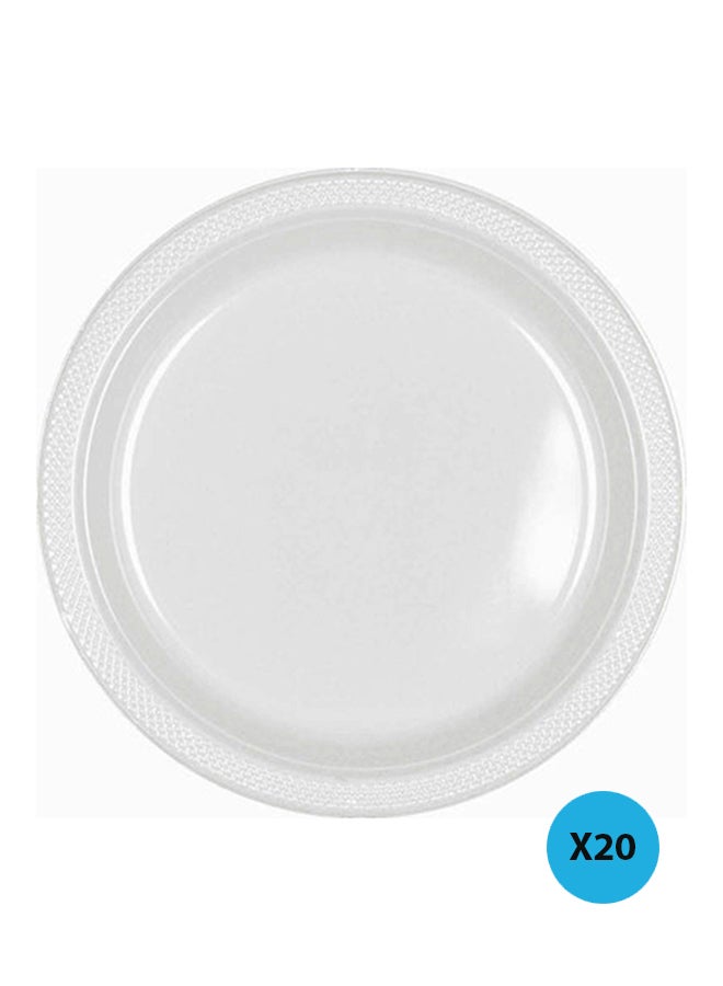 أمسكان مجموعة أطباق طعام بلاستيكية من 20 قطعة 10.25بوصة