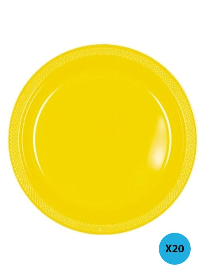 Amscan Decorative 20-Piece Plastic Plate Set 7inch