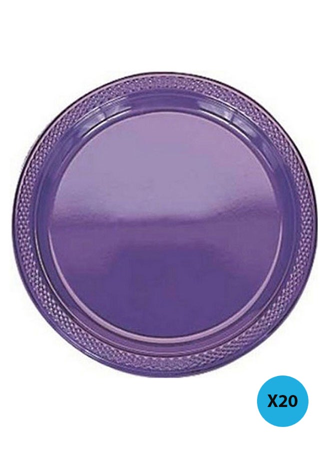Amscan 20-Piece Plastic Multipurpose Plate Set 9inch Tableware Party Supplies 9inch