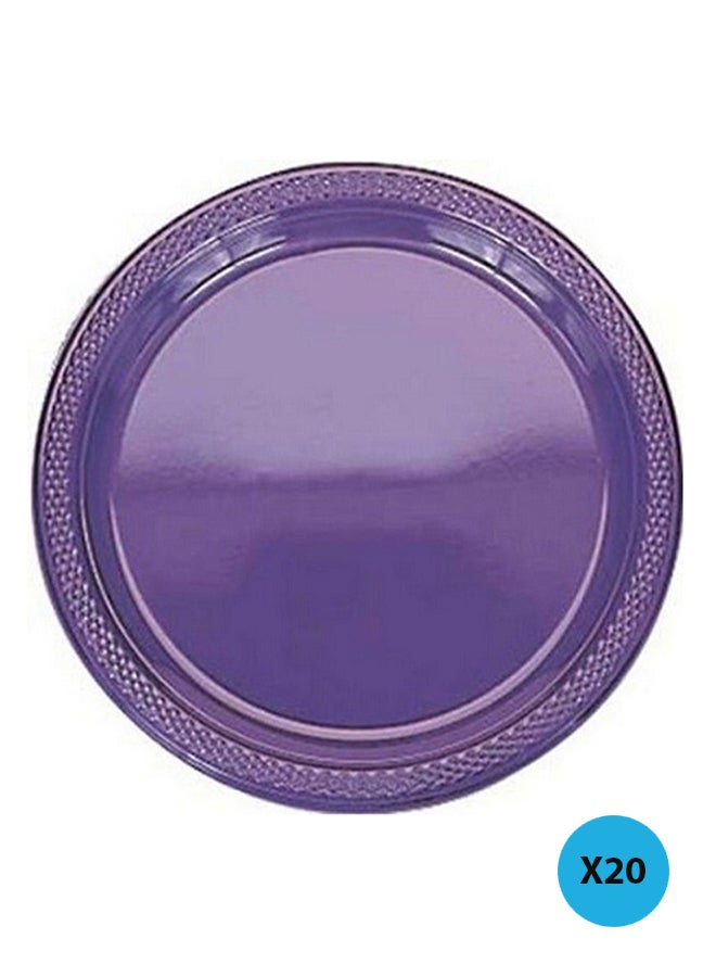Amscan 20-Piece Round Shape Plastic Plate Set 10inch Tableware Party Supplies 10inch