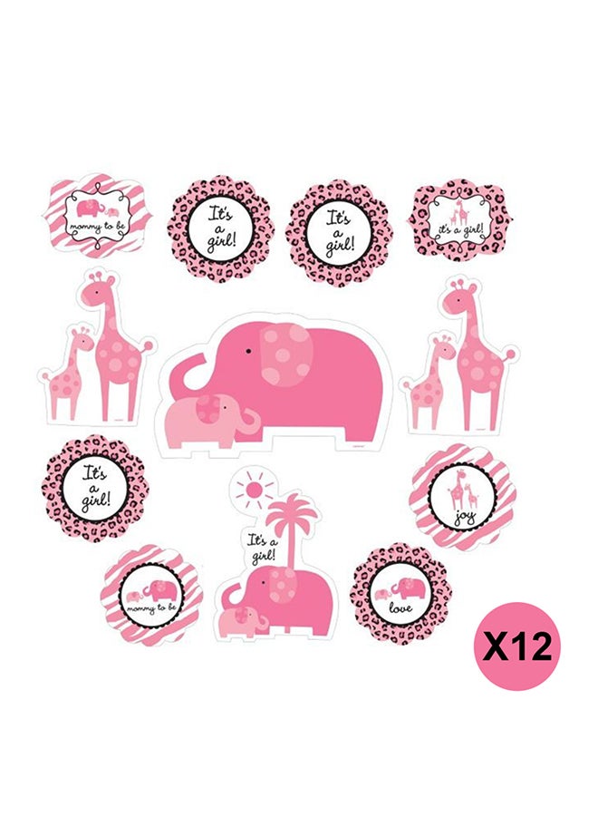 Amscan 12-Piece Sweet Safari Shower Cutouts Set