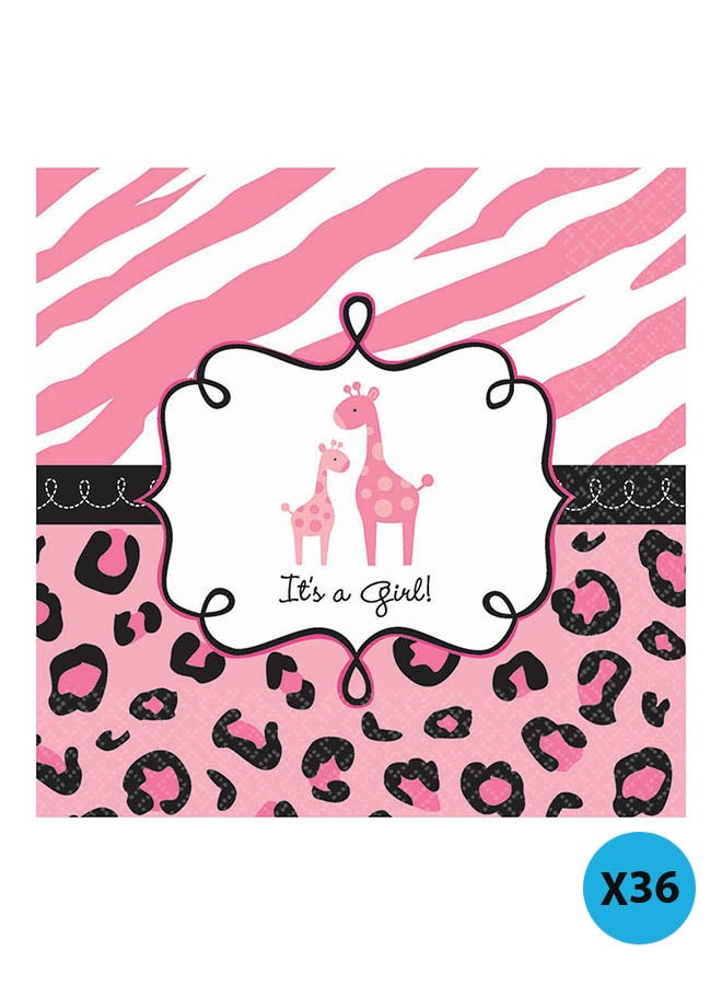 أمسكان مجموعة مناديل للحفلات بتصميم نقشة برية، مكونة من 36 قطعة