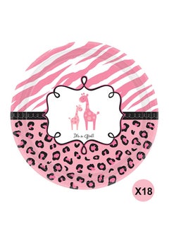 Amscan 18-Piece Sweet Safari Baby Shower Plates 10.5inch Kids Birthday Party Tableware, Party Supplies 10.5inch 