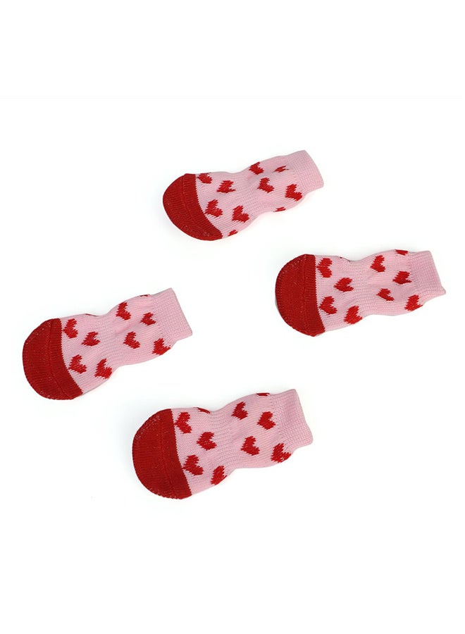 OUTAD Cute Pattern Pure Cotton Socks For Pets Light Red/Pink - Image 2