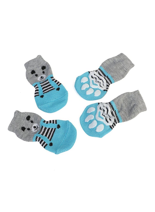 OUTAD Cute Pattern Pure Cotton Socks For Pets Blue/Grey Large - Image 1