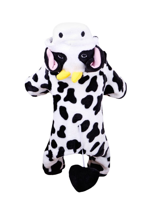 أوتاد غطاء رأس لجاكيت مخملي وقرنفلي اللون للكلاب أسود/ أبيض Medium - Image 1