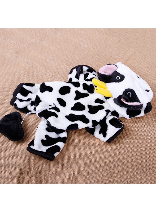 أوتاد غطاء رأس لجاكيت مخملي وقرنفلي اللون للكلاب أسود/ أبيض Medium - Image 2