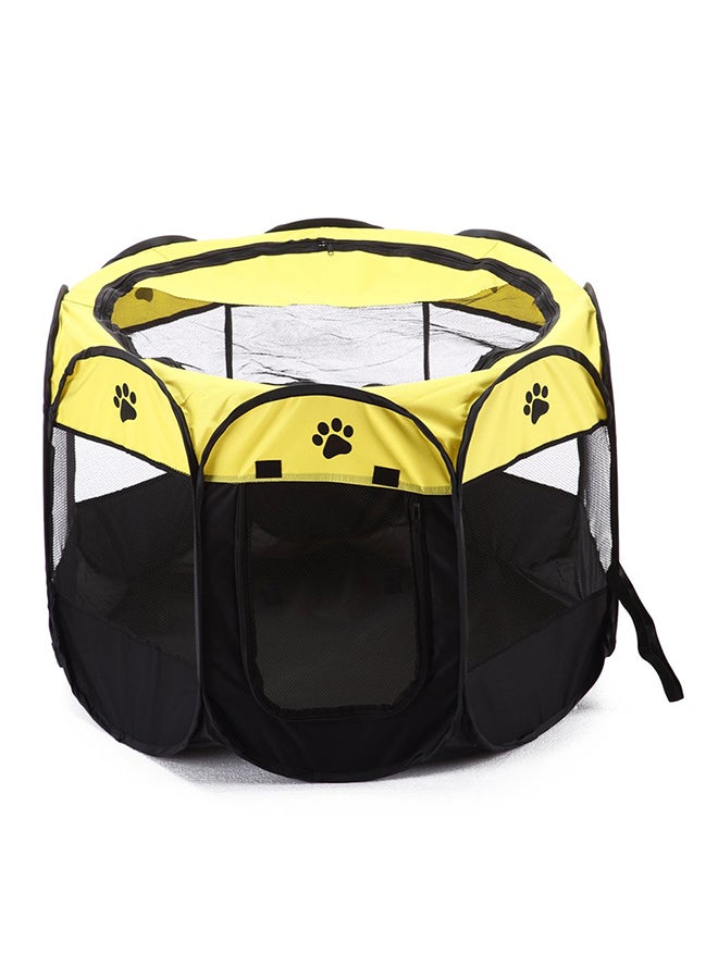 أوتاد منزل محاط بسياج مثمن الشكل للكلاب أصفر Medium - Image 1