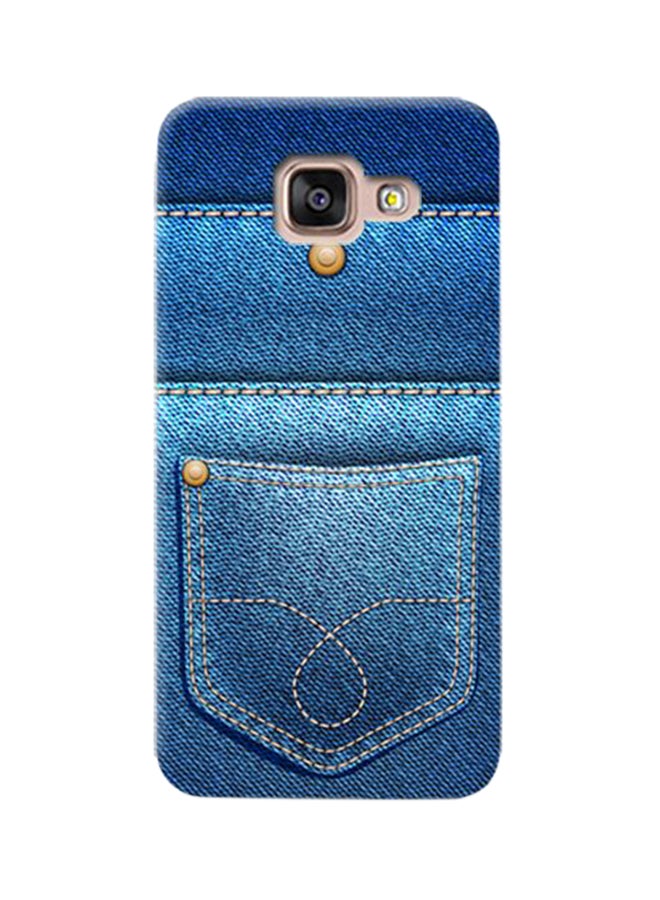 غطاء حماية بنمط الجينز لهاتف سامسونج جالاكسي A7 2016 أزرق