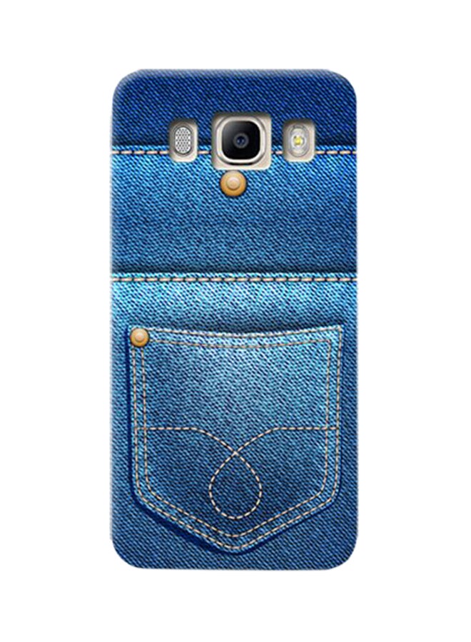 غطاء حماية بنمط الجينز لهاتف سامسونج جالاكسي J7 أزرق